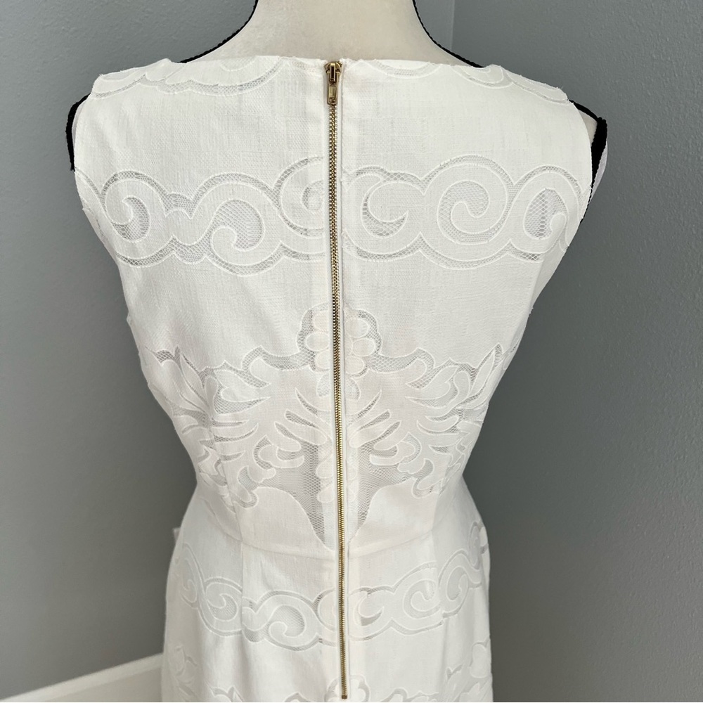 Daniel Cremieux White Sleeveless Sheath Dress Scoop Neck Mini - Picture 6 of 13